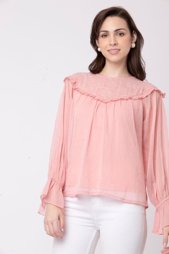 Blush Solid Straight Top, Blush, image 3